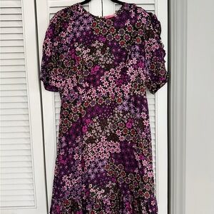 Kate Spade Purple and Pink Floral Midi Dress